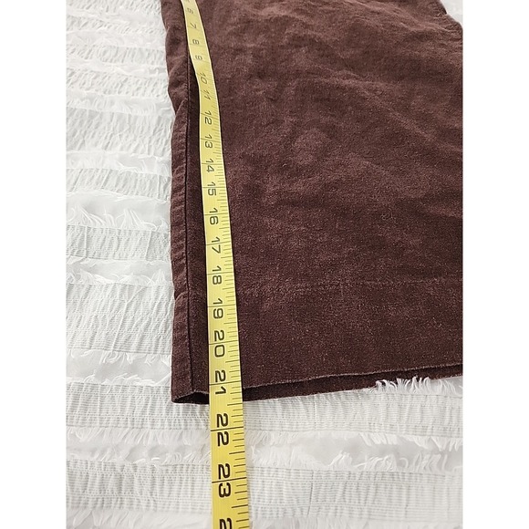 APT.9 Wide Leg Brown Linen Blend Capri Gaucho Pants Size 10 Cropped Casual Boho - Picture 8 of 13